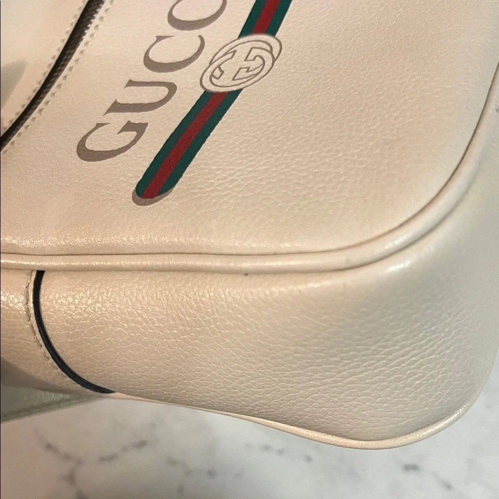 Gucci Cream Leather Crossbody with Signature Web Stripe - Picture 10 of 13